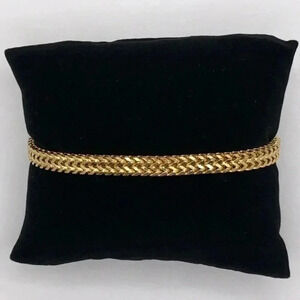 Men’s 6mm Double Franco Stainless Steel Chain Bracelet Buckle Closure Gold NWT